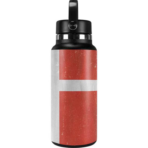 Denmark Flag Distressed Hydro Flask 32oz Wide Mouth Skin